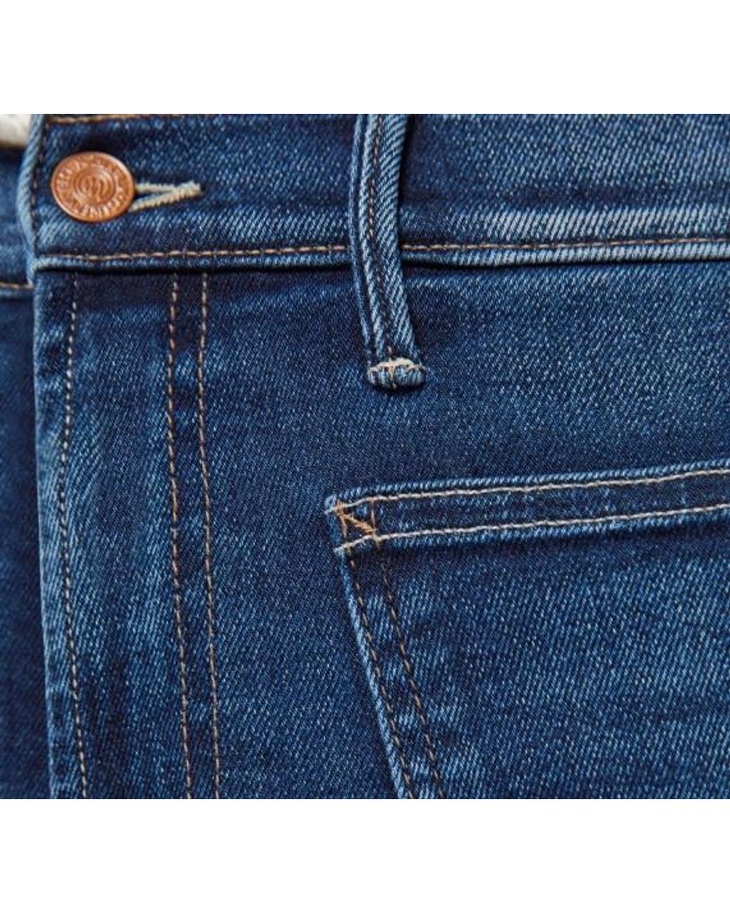 Mother Blue Hustler Roller Patch-Pocket Jeans