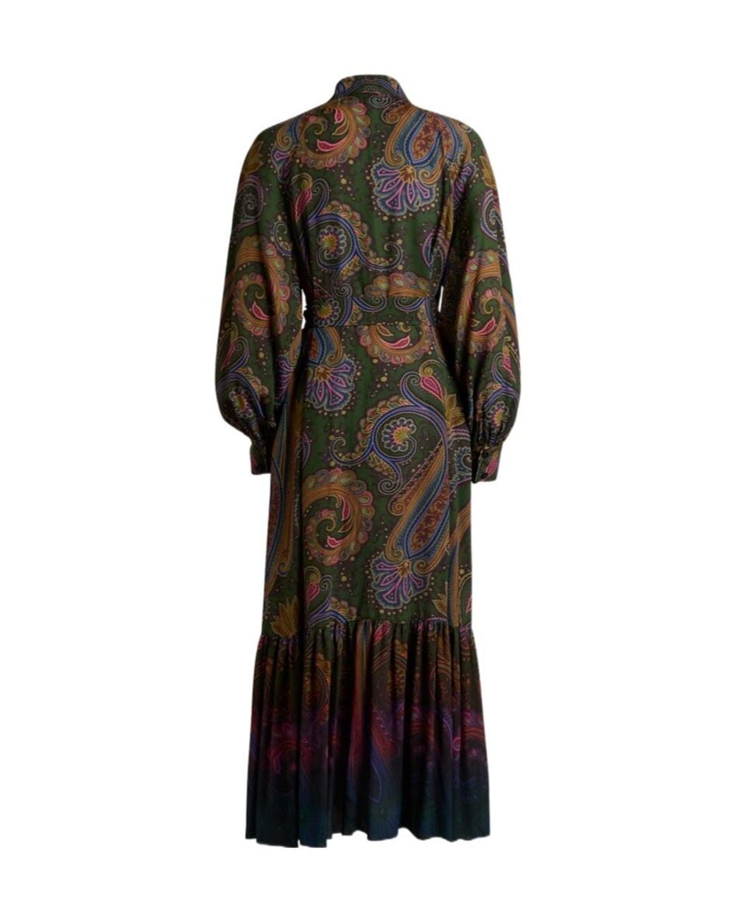 Etro Black Belted Paisley Maxi Dress