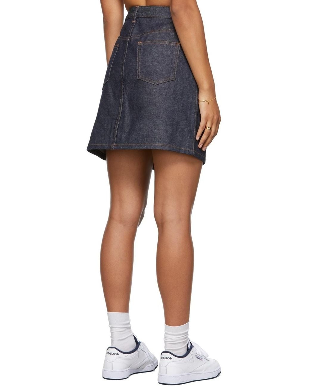 A.P.C. Blue High Waist Mini Denim Skirt