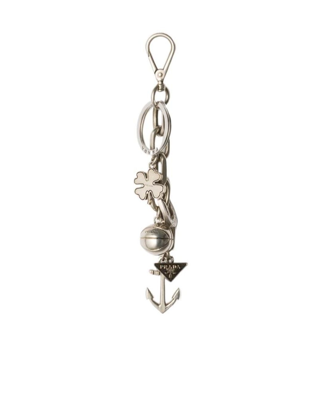 Prada White Lucky Charms Keyring for men
