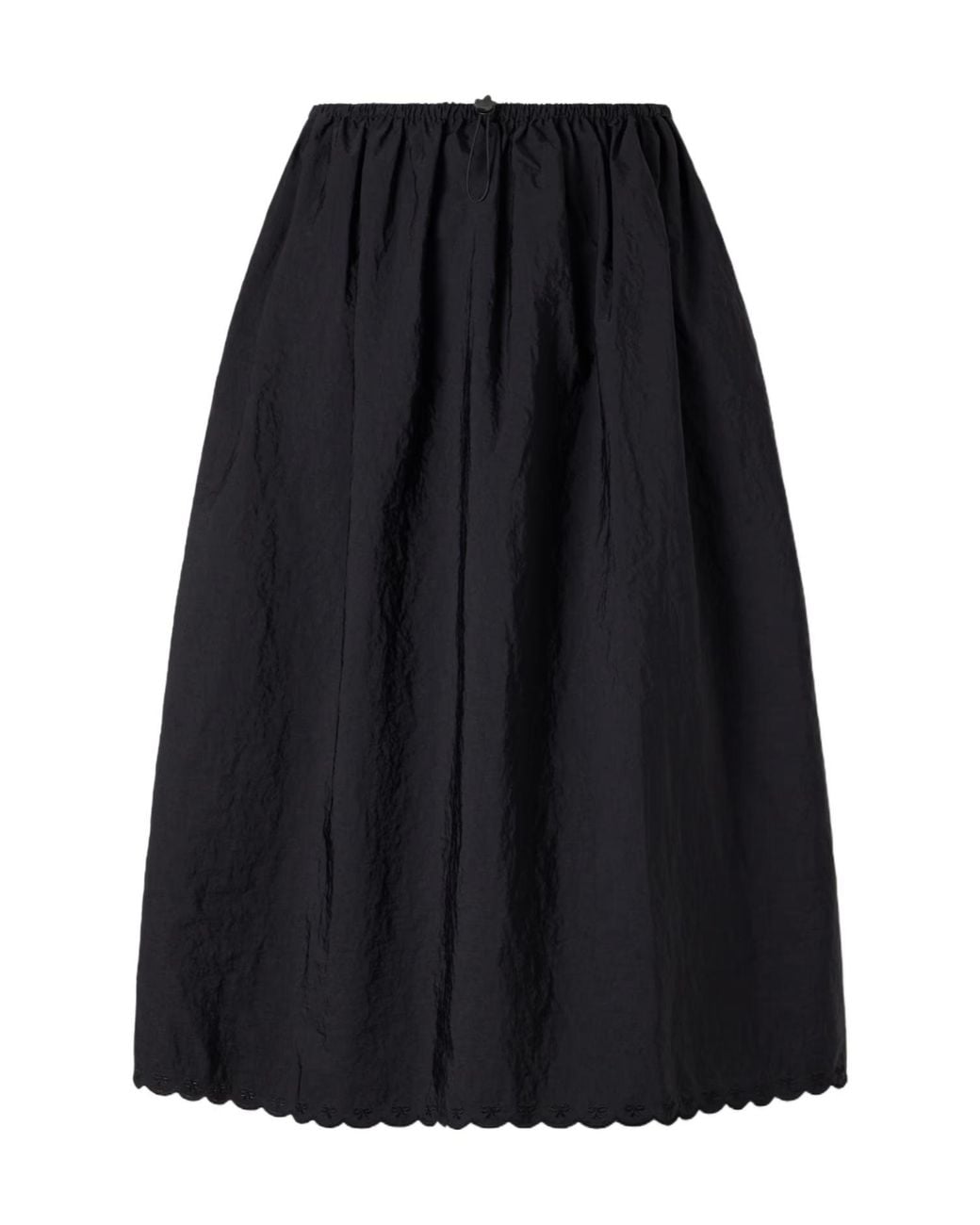 CECILIE BAHNSEN Blue Lightweight Crinkled Midi Skirt