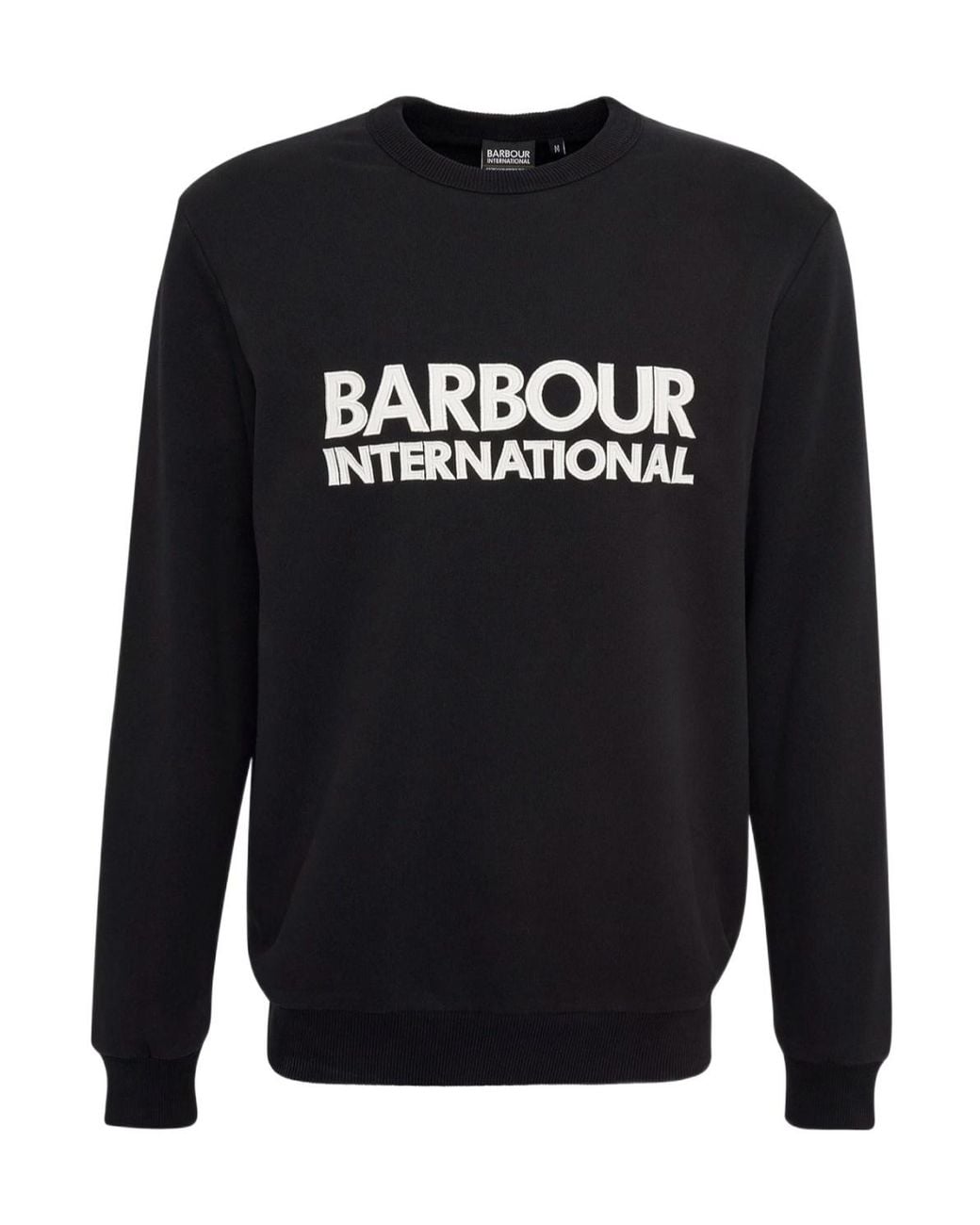 Barbour Black Crew Neck Logo Sweatshirt for men