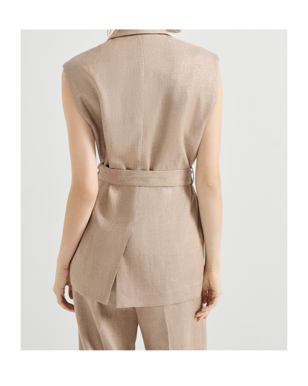 Brunello Cucinelli Natural Belted Vest