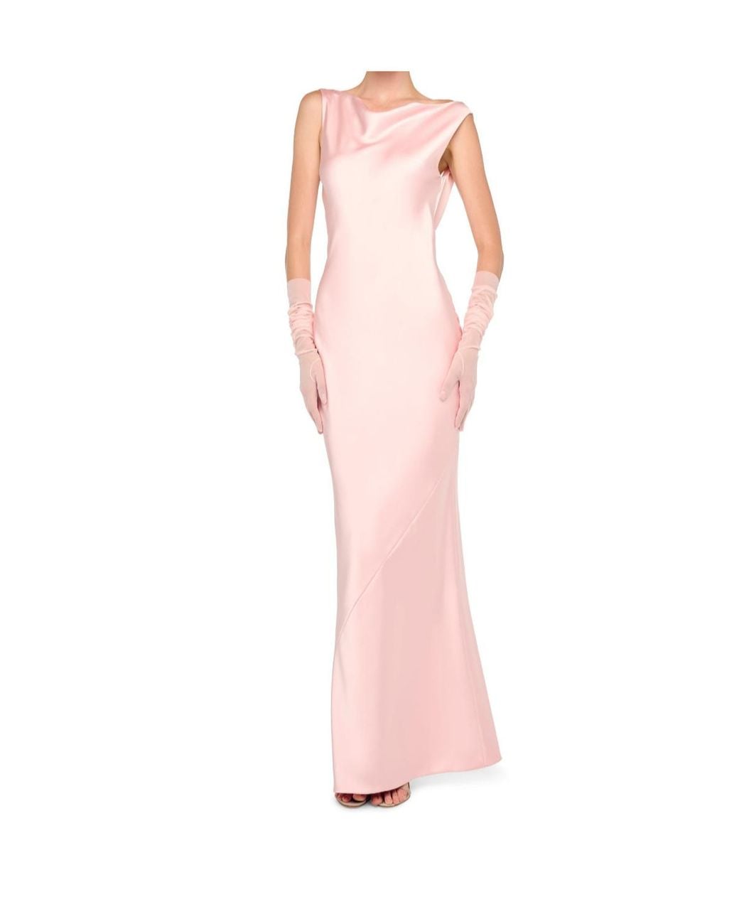 Norma Kamali Pink Sleeveless Drape Gown