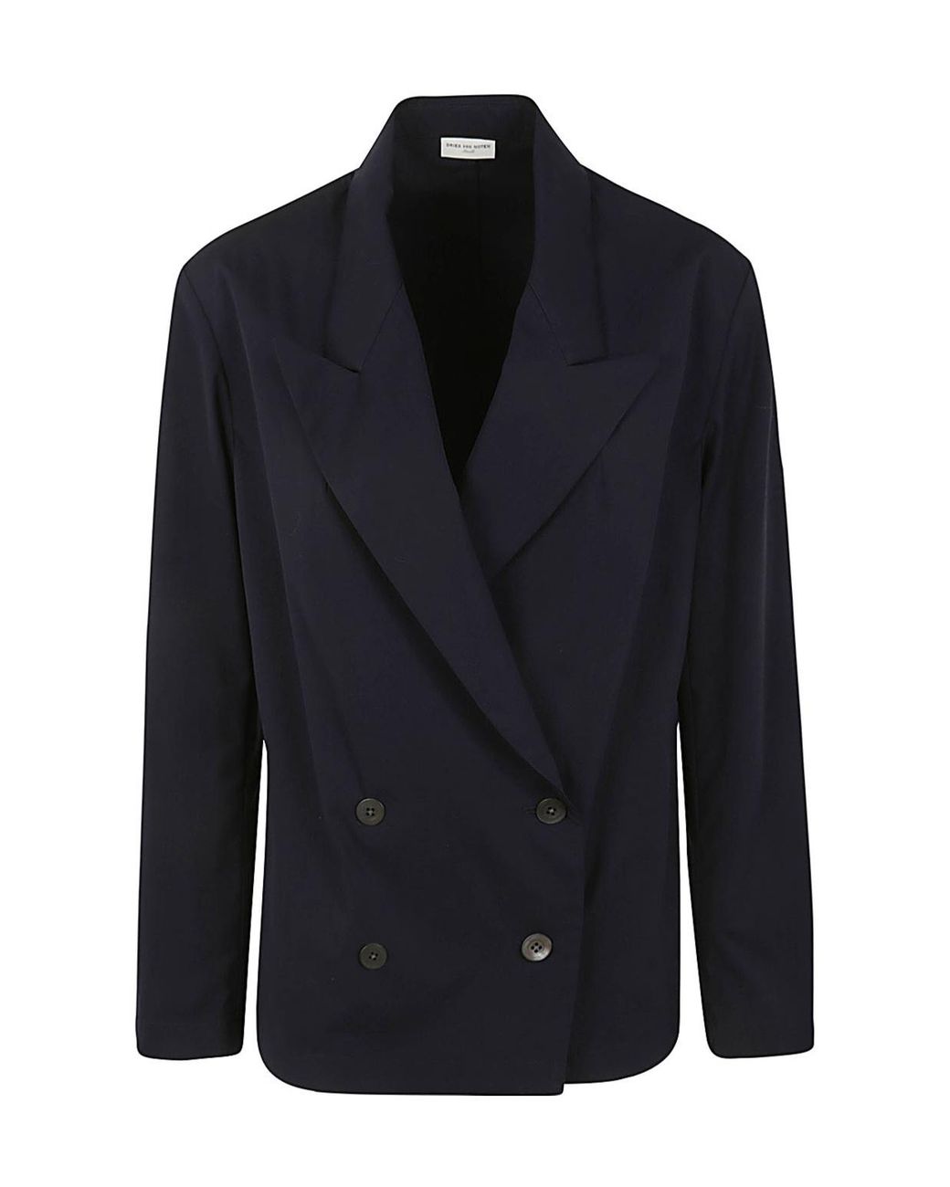 Dries Van Noten Blue Double-Breasted Long Sleeved Blazer