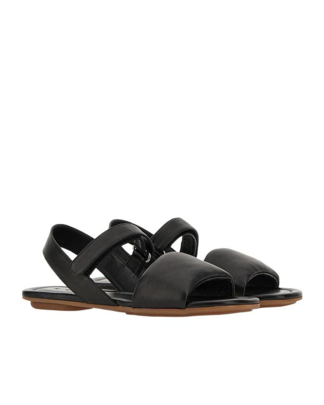 Hogan Black Leather Sandals