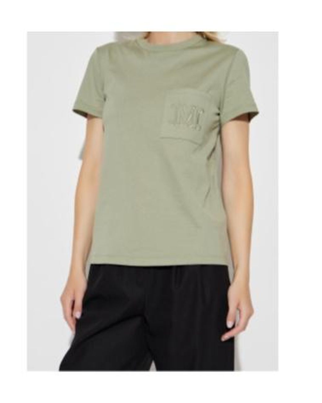 Max Mara Green Papaia Logo Embroidered Crewneck T-Shirt
