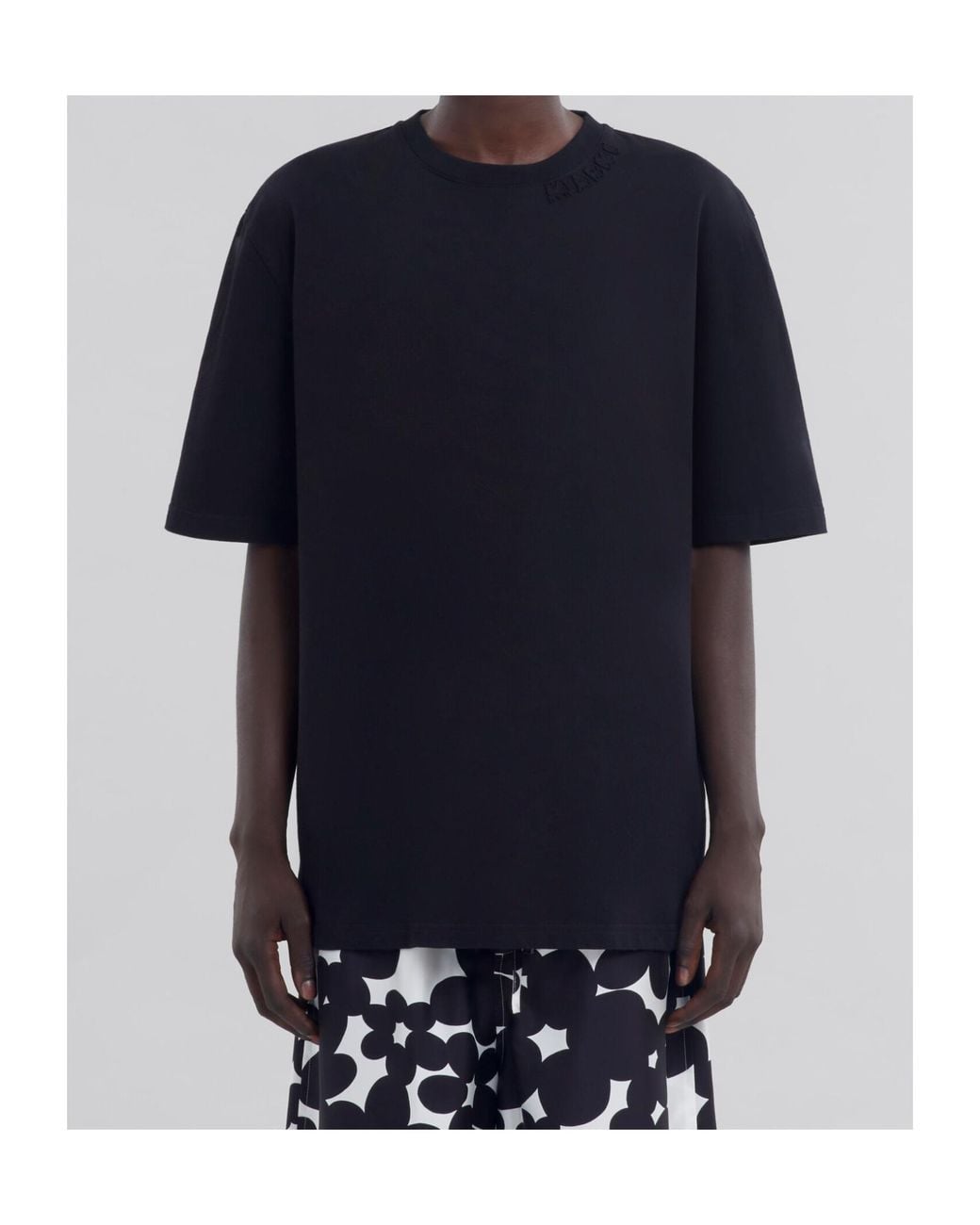 Marni Black Logo Patch Crewneck T-Shirt for men