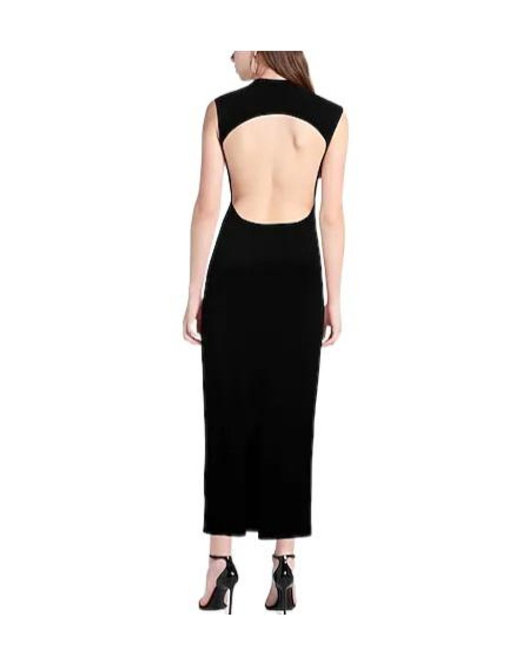 Sportmax Black Sleeveless Turtleneck Fitted Knit Dress
