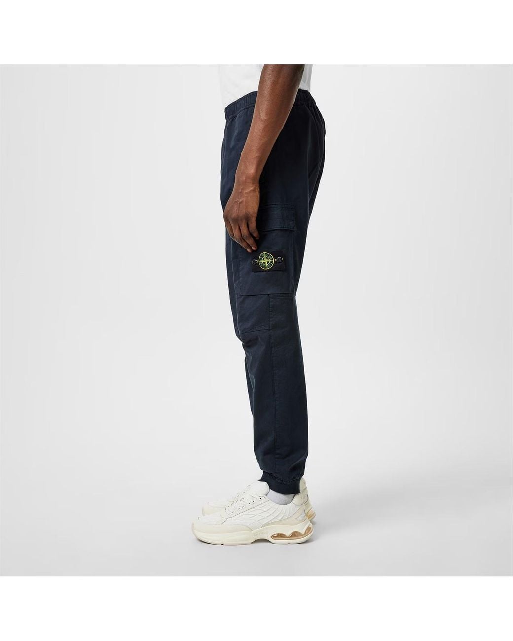 Stone Island Blue Raso Cargo Trousers for men