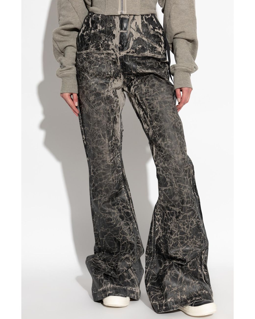 Rick Owens Gray Wide Trousers
