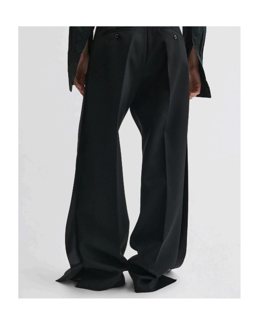 Phoebe Philo Black Wool Slit Casual Pants