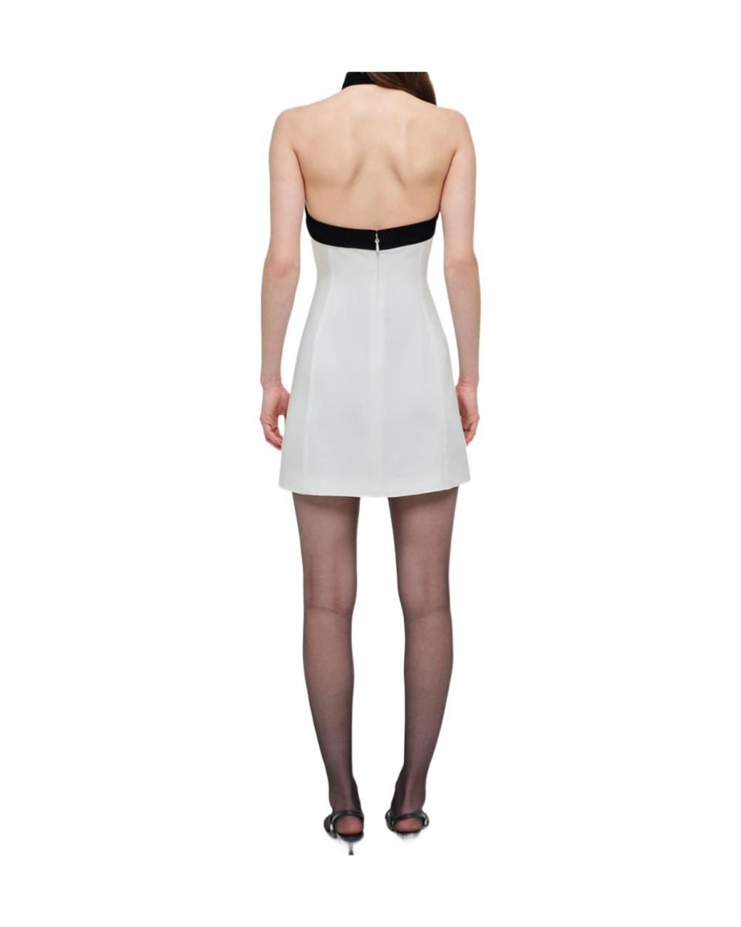 Jonathan Simkhai White Jolie Velvet-Tie Mini Dress