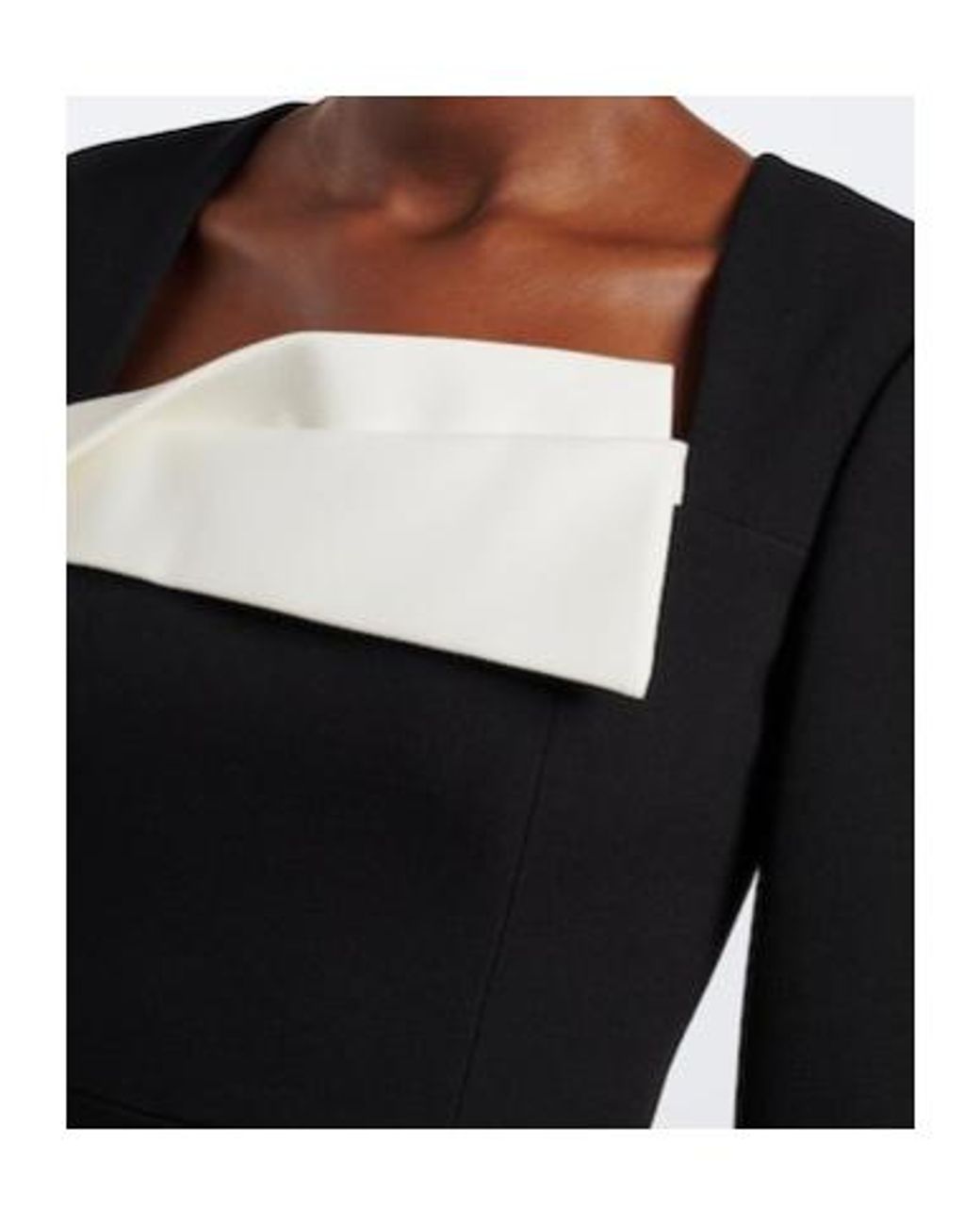 Roland Mouret Black Paneled Crepe Cocktail Dress