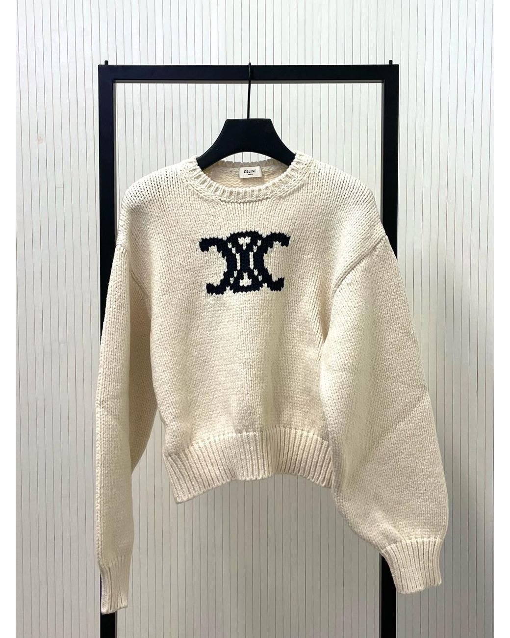 Céline White Crewneck Sweater