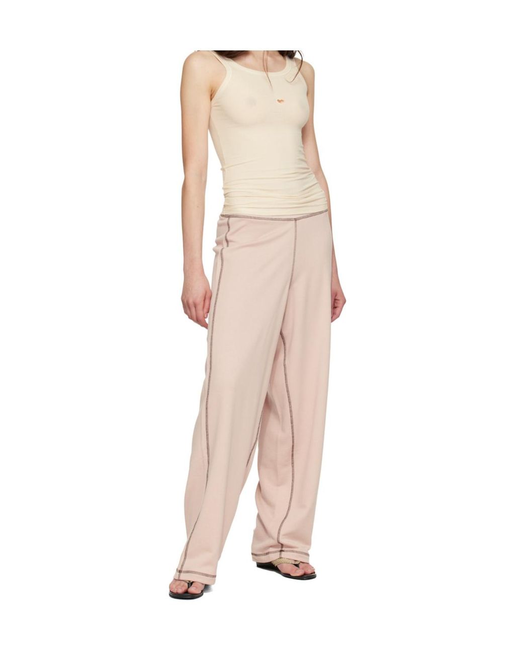 Baserange White Elastic-Waist Sweatpants