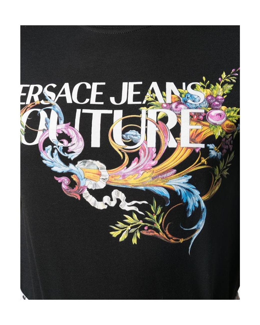 Versace Jeans Black Logo-Print Cotton T-Shirt
