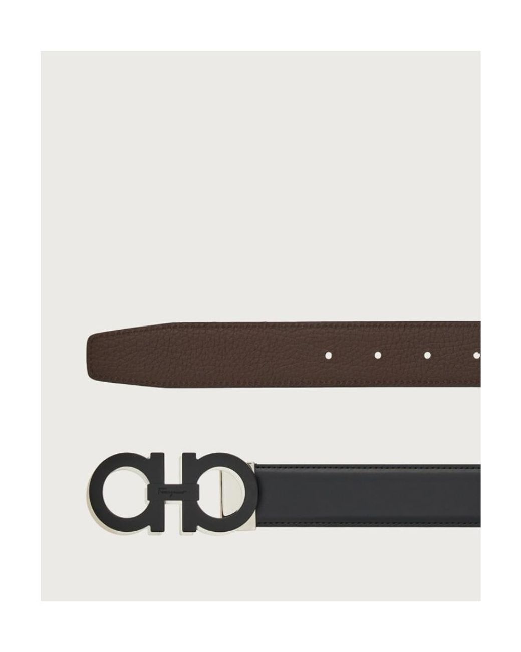 Ferragamo White Ferragamo Gancini Reversible Buckle Belt for men