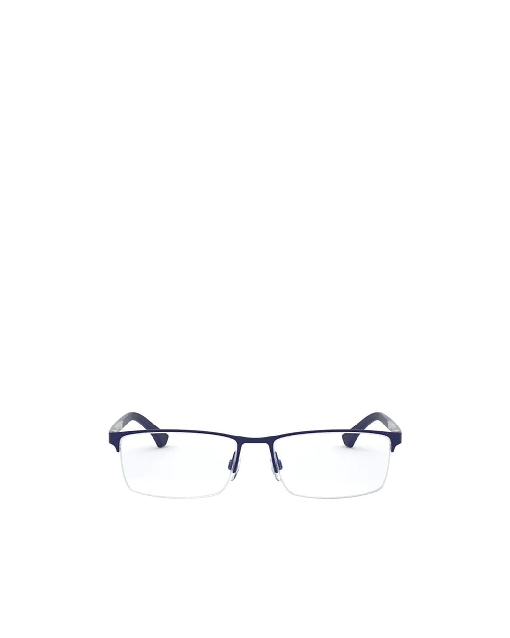 Emporio Armani White Rectangular Frame Glasses for men
