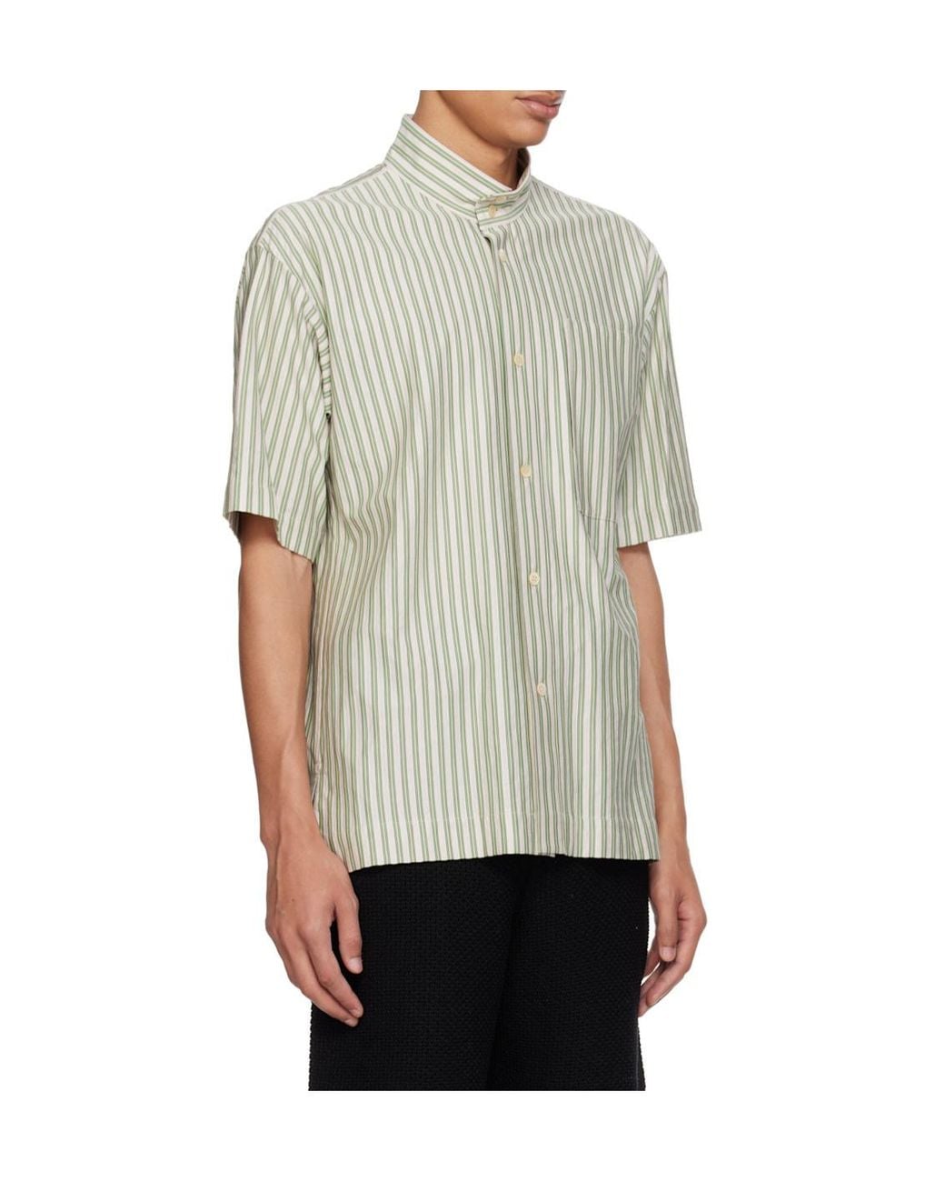 Homme Plissé Issey Miyake Gray Striped Shirt for men