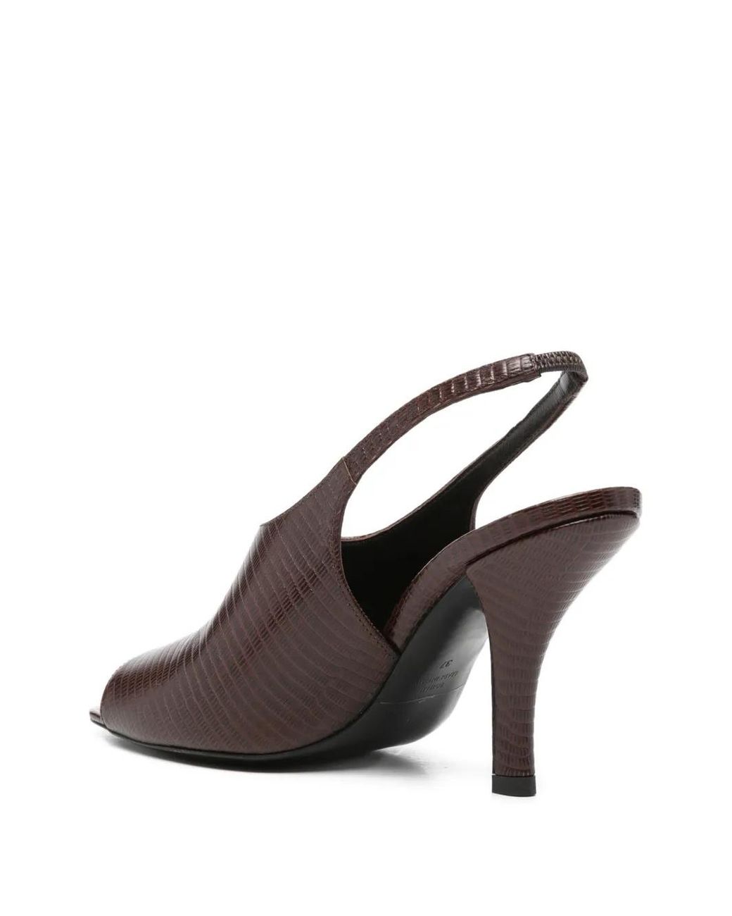 Totême Brown Totême Textured Slingback Heeled Sandals