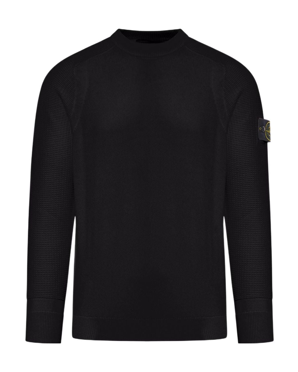 Stone Island Black Logo Patch Knitted Jumper for men