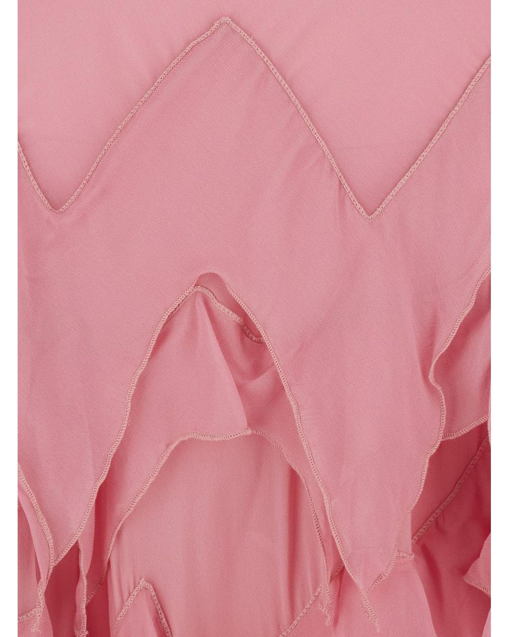 Blumarine Pink Georg Ruffled Asymmetric Dress