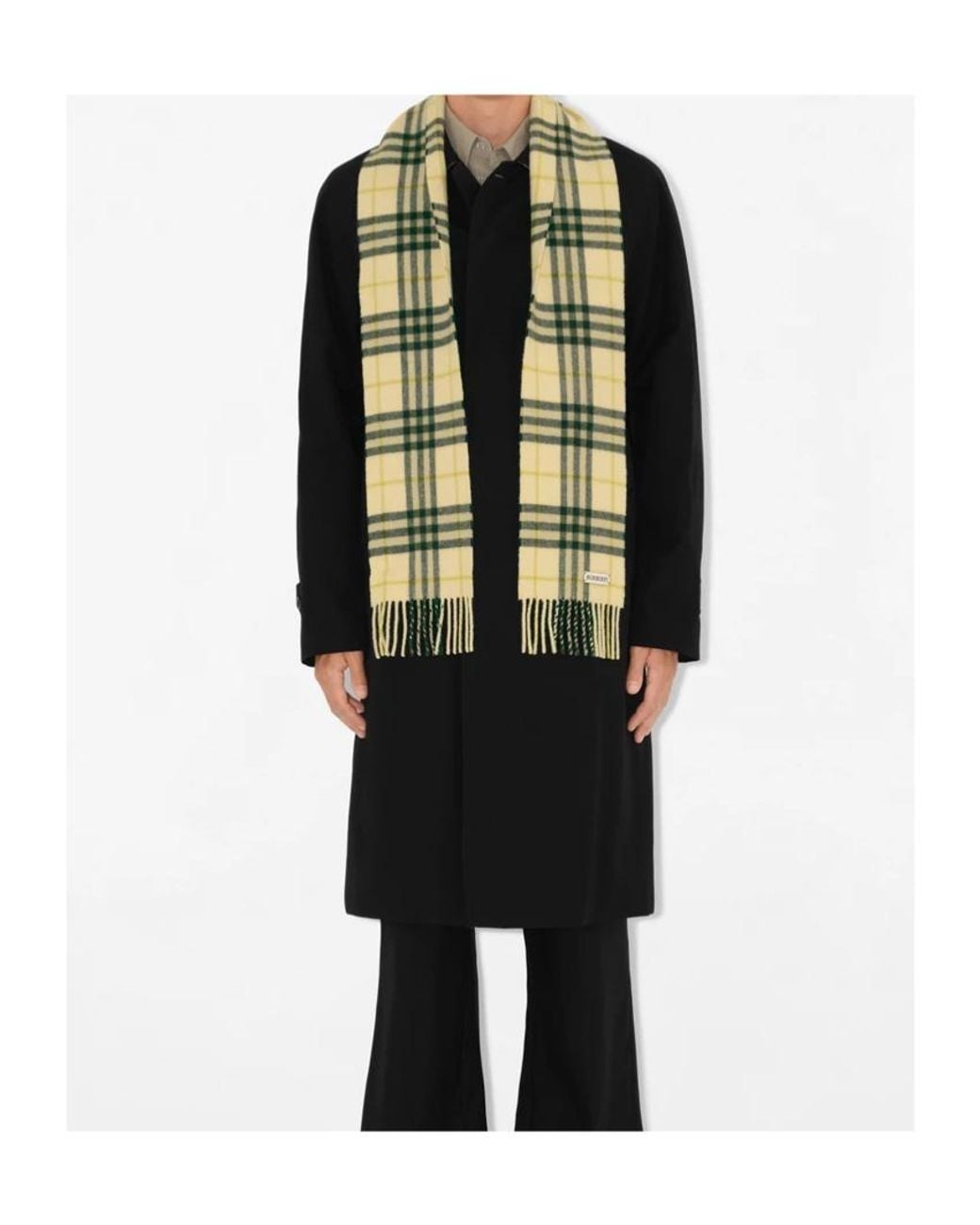 Burberry Metallic Checked Fringe Detailed Scarf for men