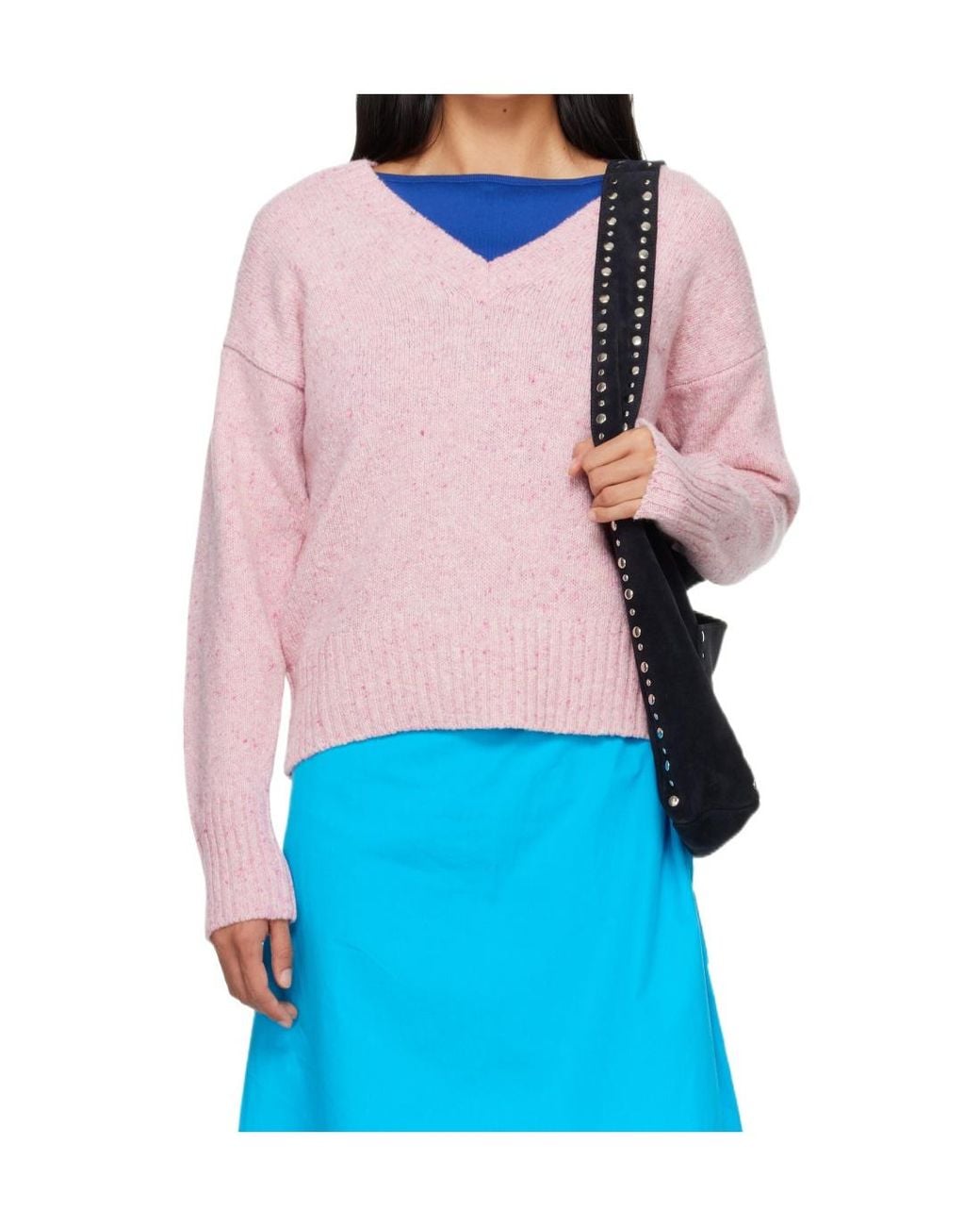 GIMAGUAS Blue Yuna V-Neck Knitted Sweater