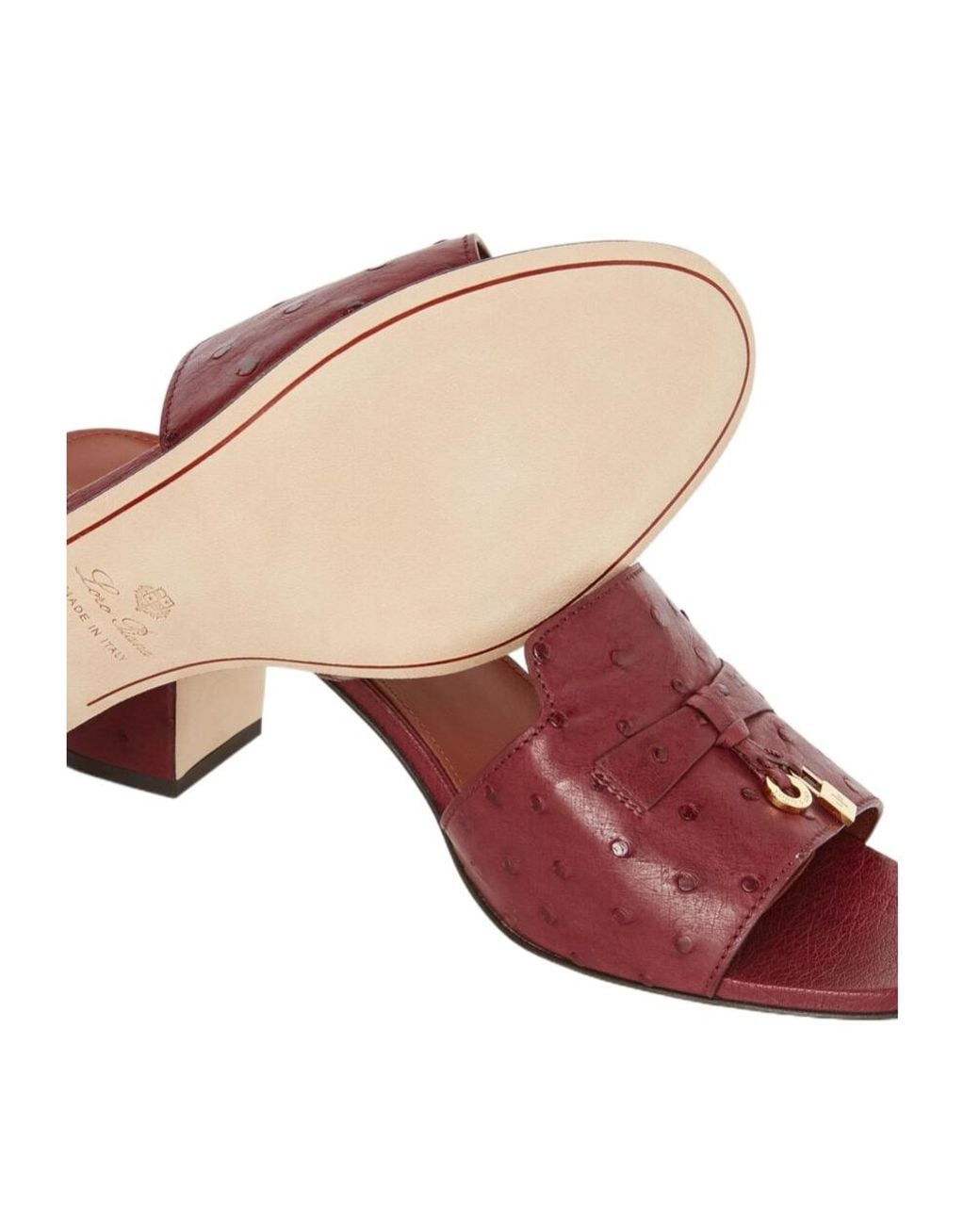 Loro Piana Red Thick And High-Heeled Sandals