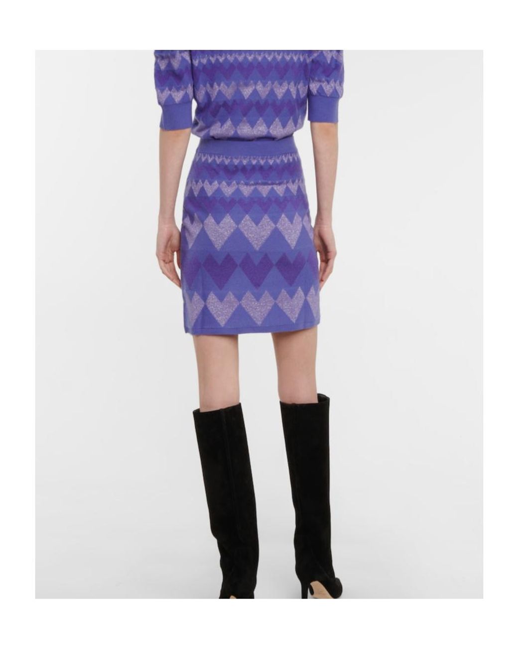 Diane von Furstenberg Purple Ariella Jacquard Wool-Blend Miniskirt