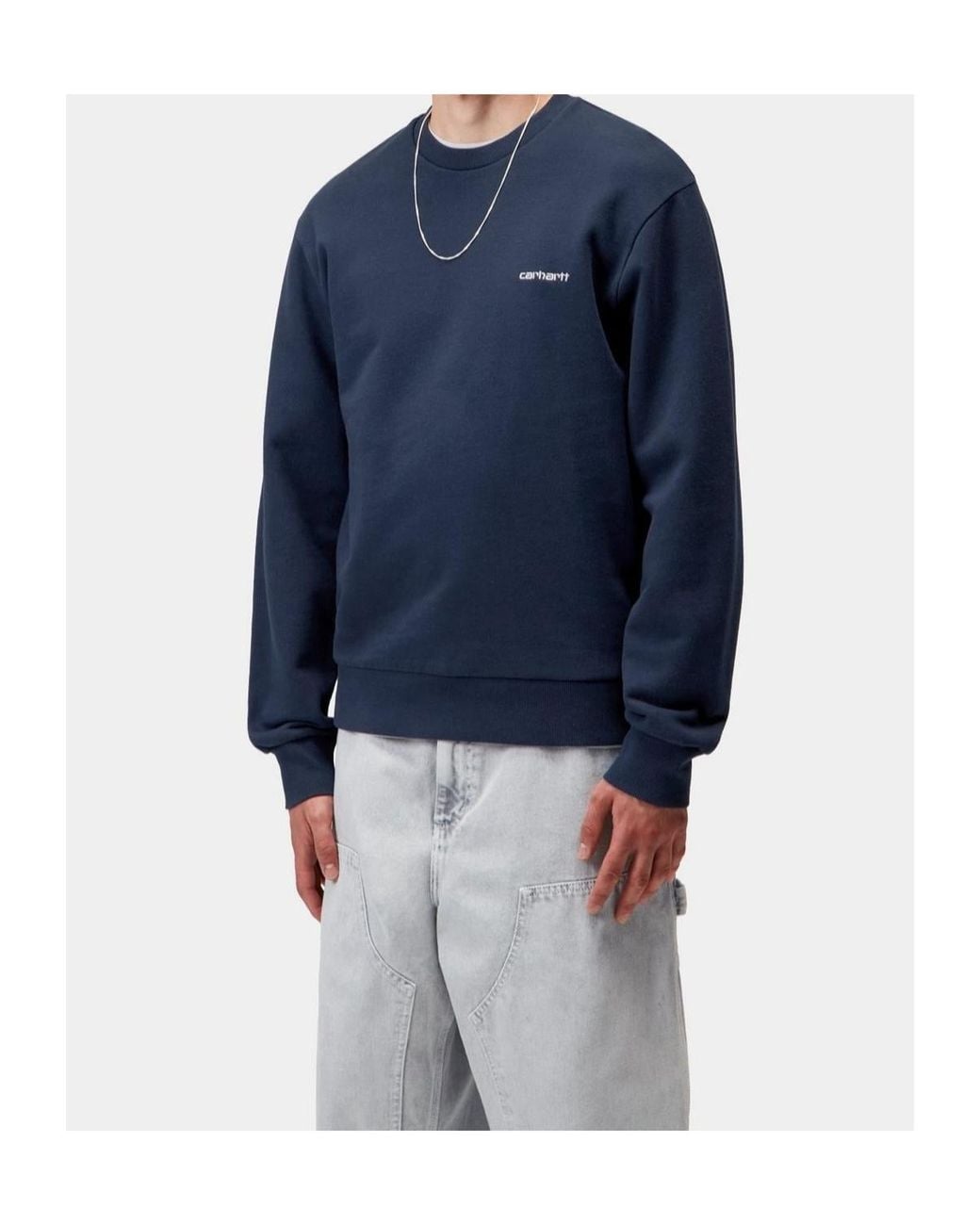 Carhartt Blue Script Embroidery Sweatshirt for men