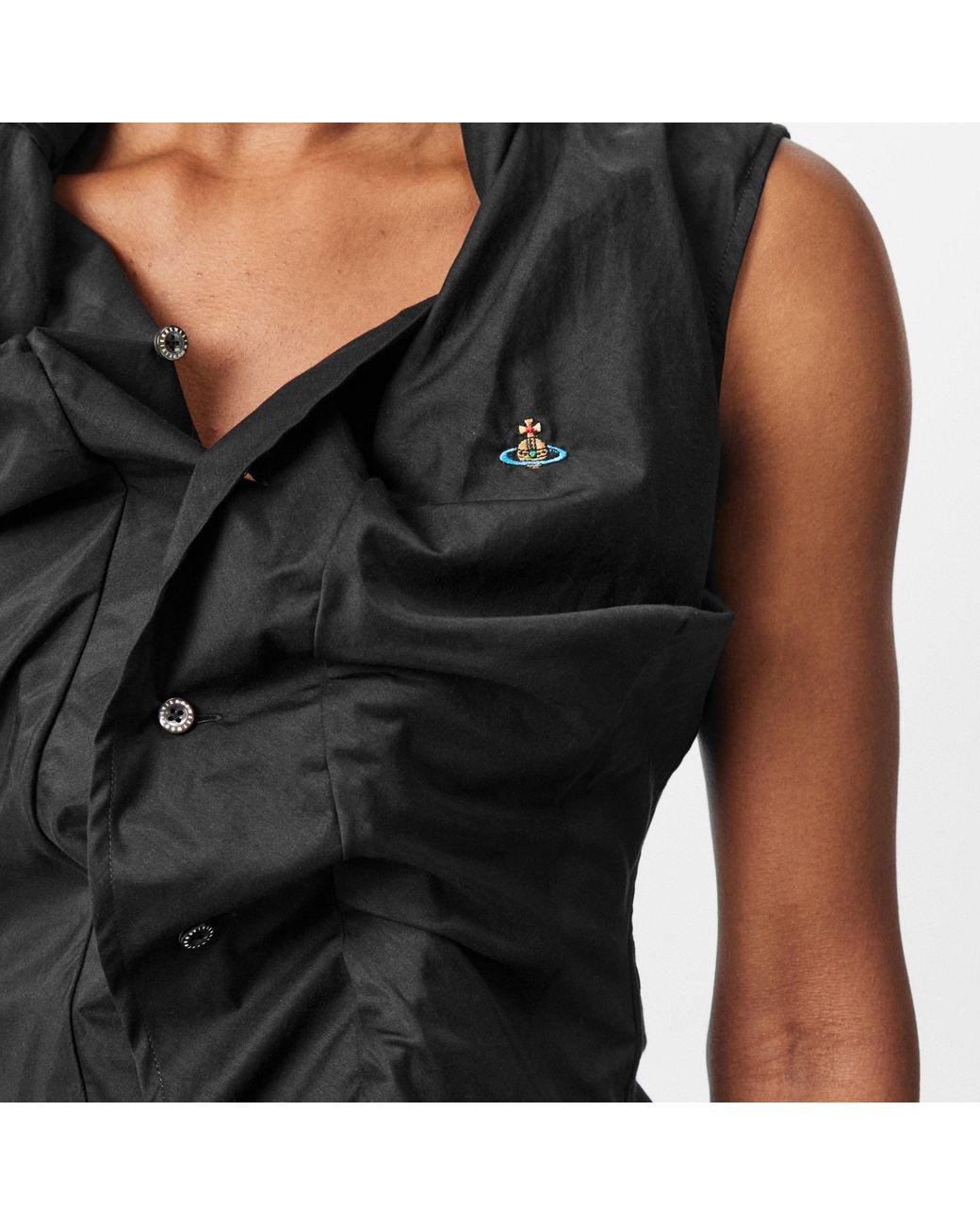 Vivienne Westwood Black Sleeveless Fitted Shirt