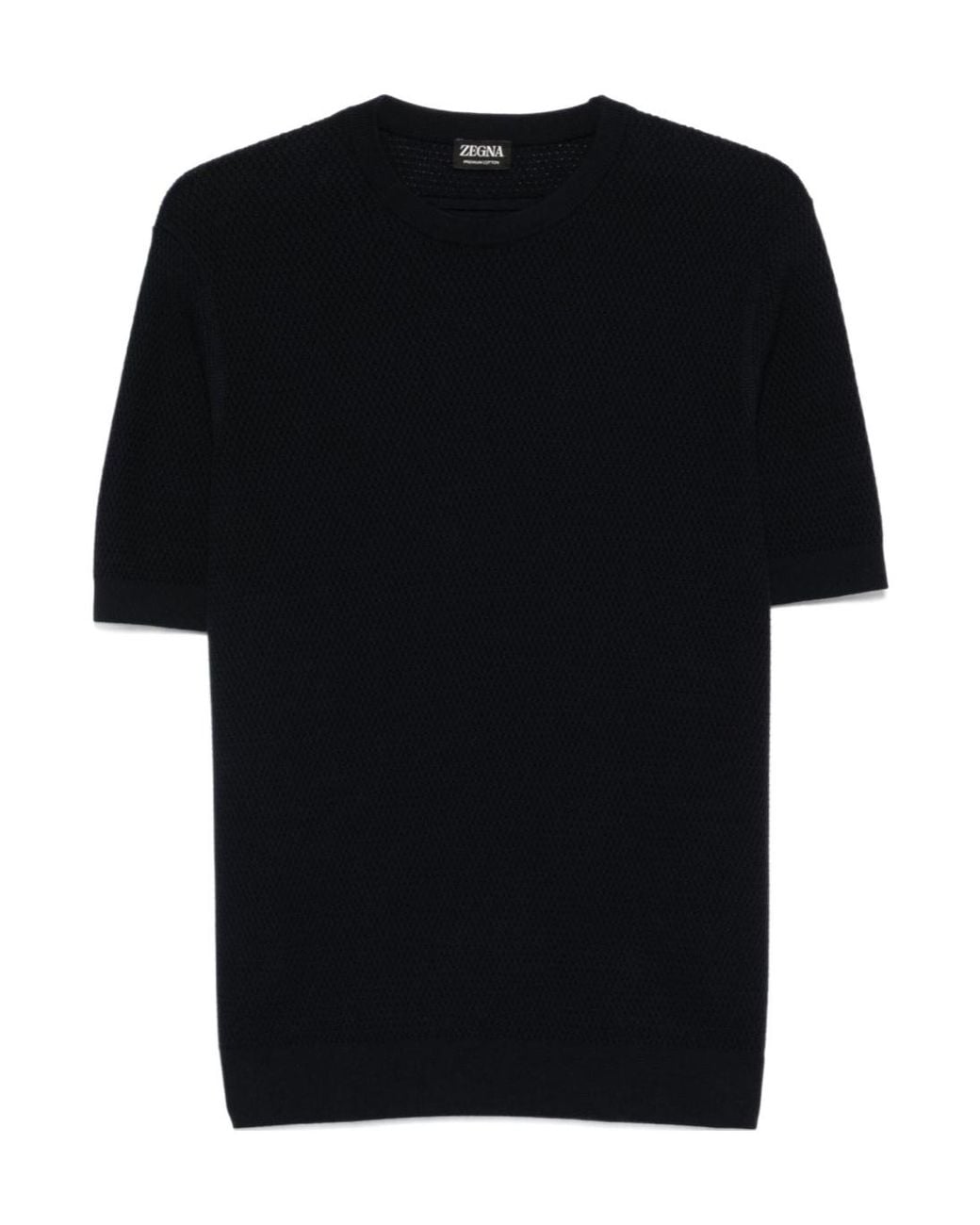 Zegna Black Knitted T-Shirt for men
