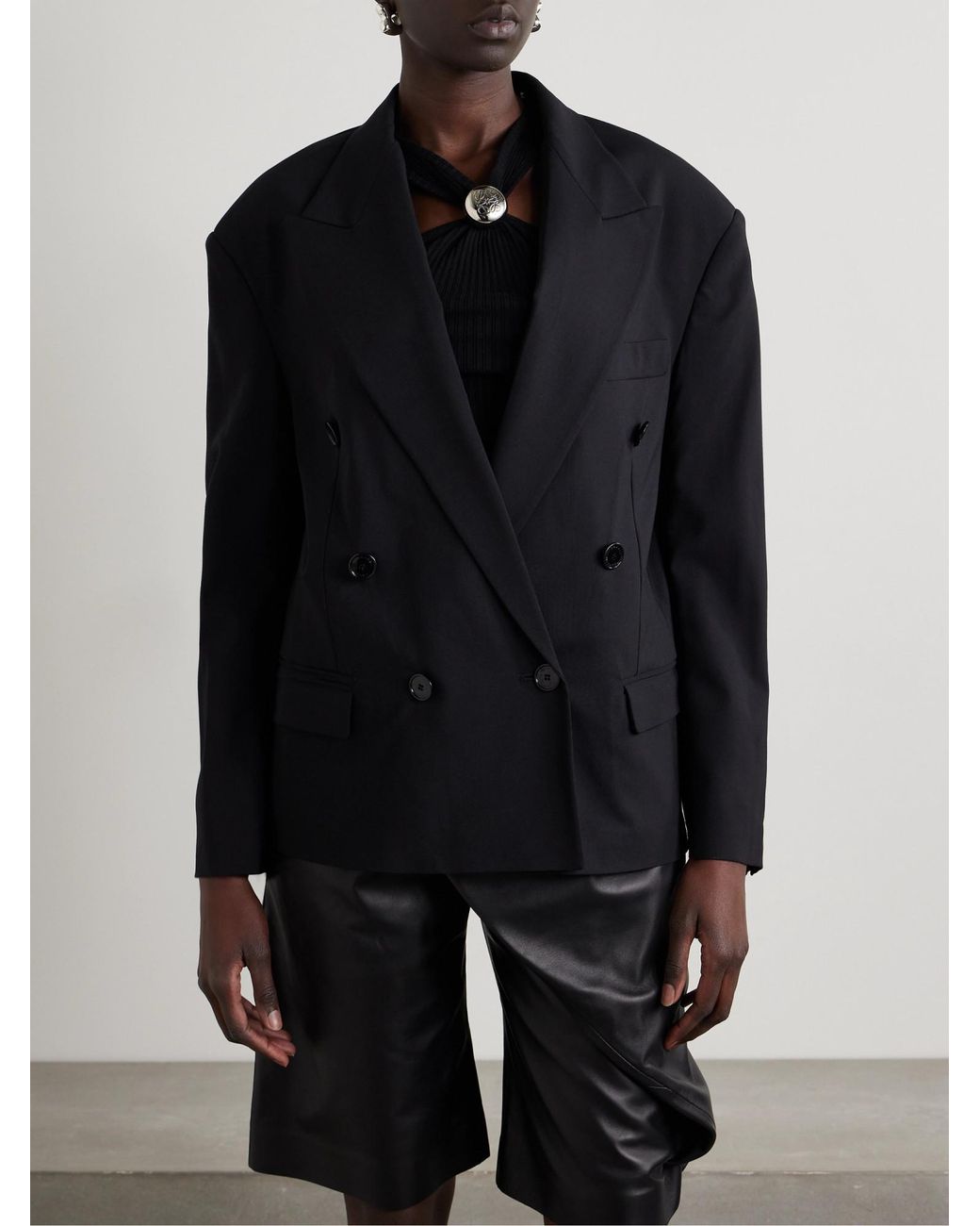 Isabel Marant Black Double-Breasted Tailored Blazer