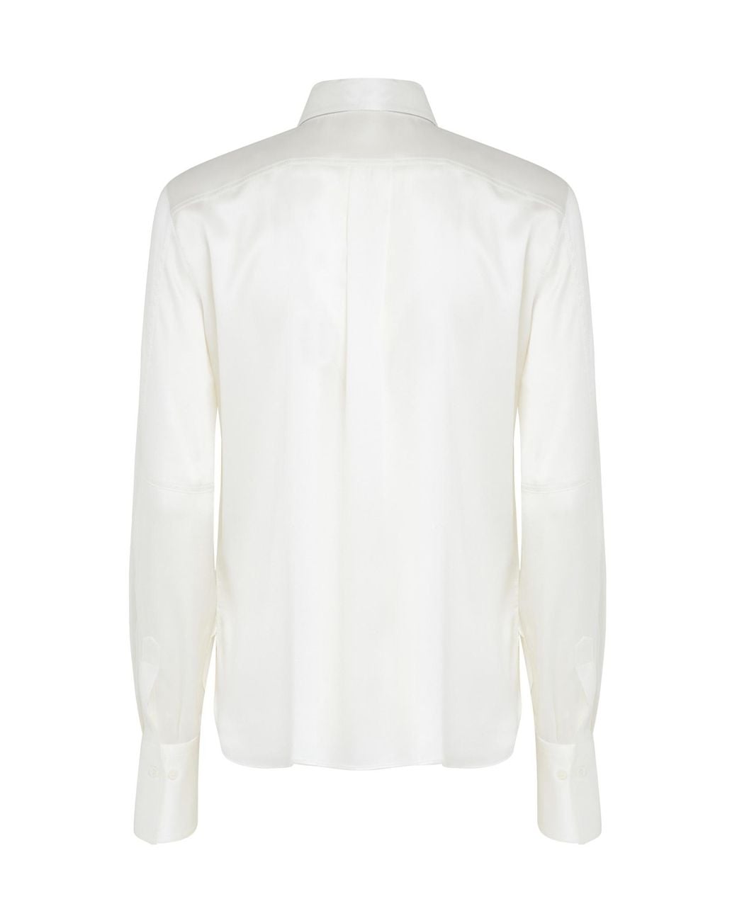 Brunello Cucinelli White Long Sleeved Curved Hem Shirt