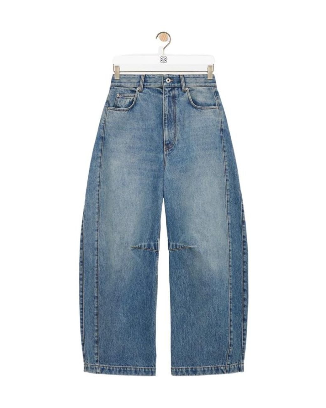 Loewe Blue Barrel Anagram Embroidered Jeans