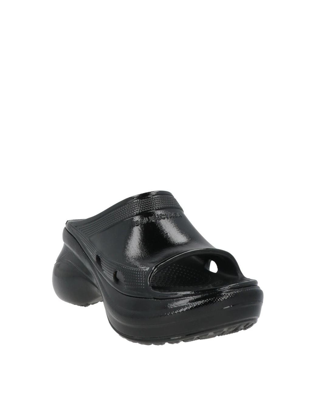 Balenciaga Black Minimalist Single-Band Slide Sandals