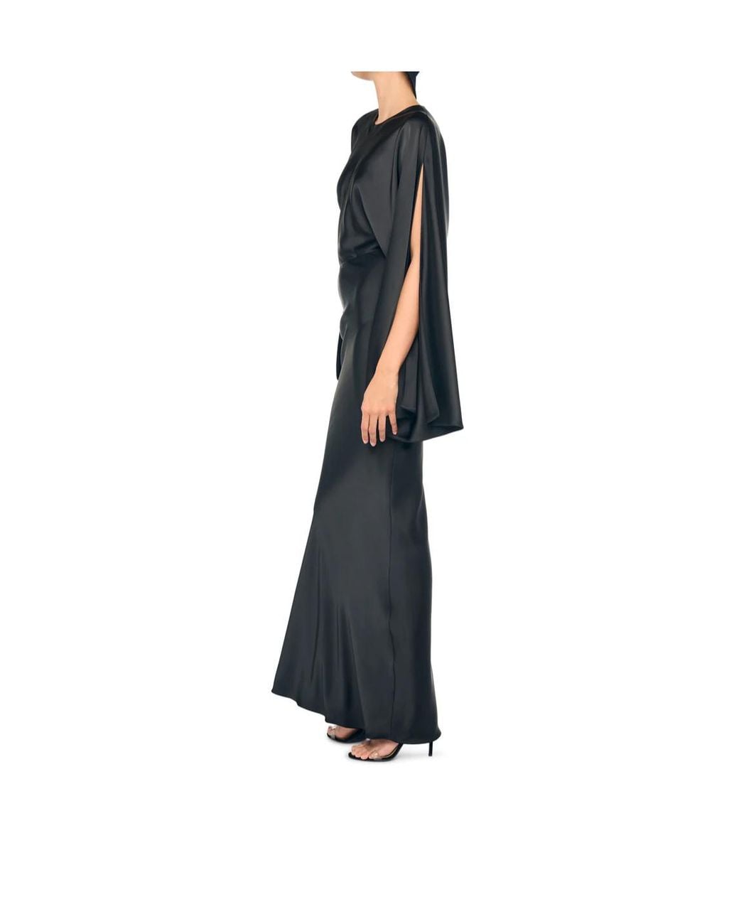Norma Kamali Blue Reverse Obie Gown Long Sleeve