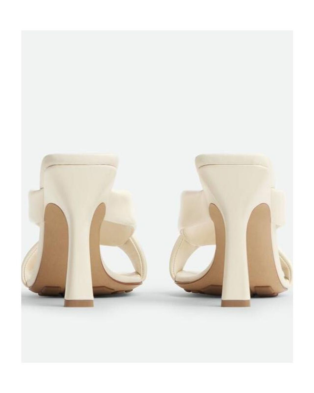 Bottega Veneta White Riva Padded Heeled Sandals