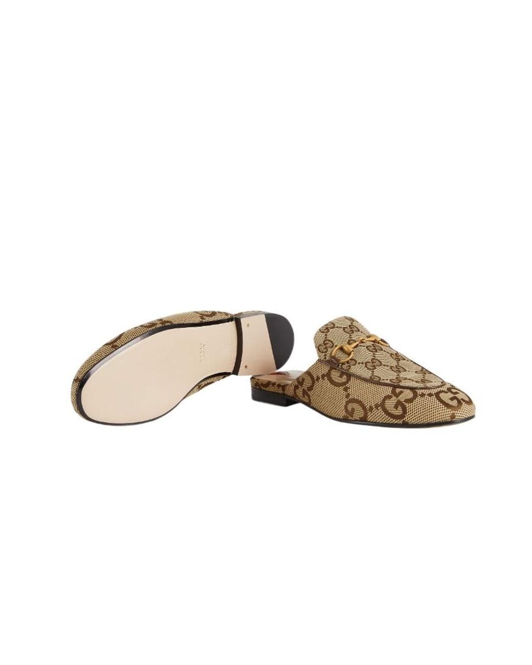 Gucci Brown Princetown Gg Horsebit Slip-On Mules
