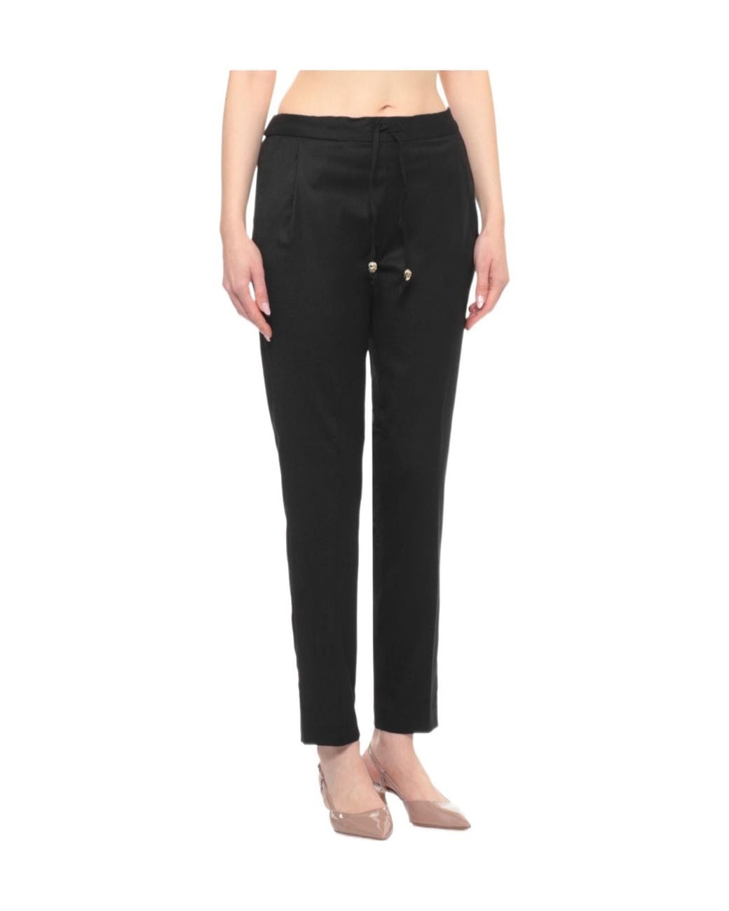 Fabiana Filippi Gray Drawstring Straight Leg Trousers