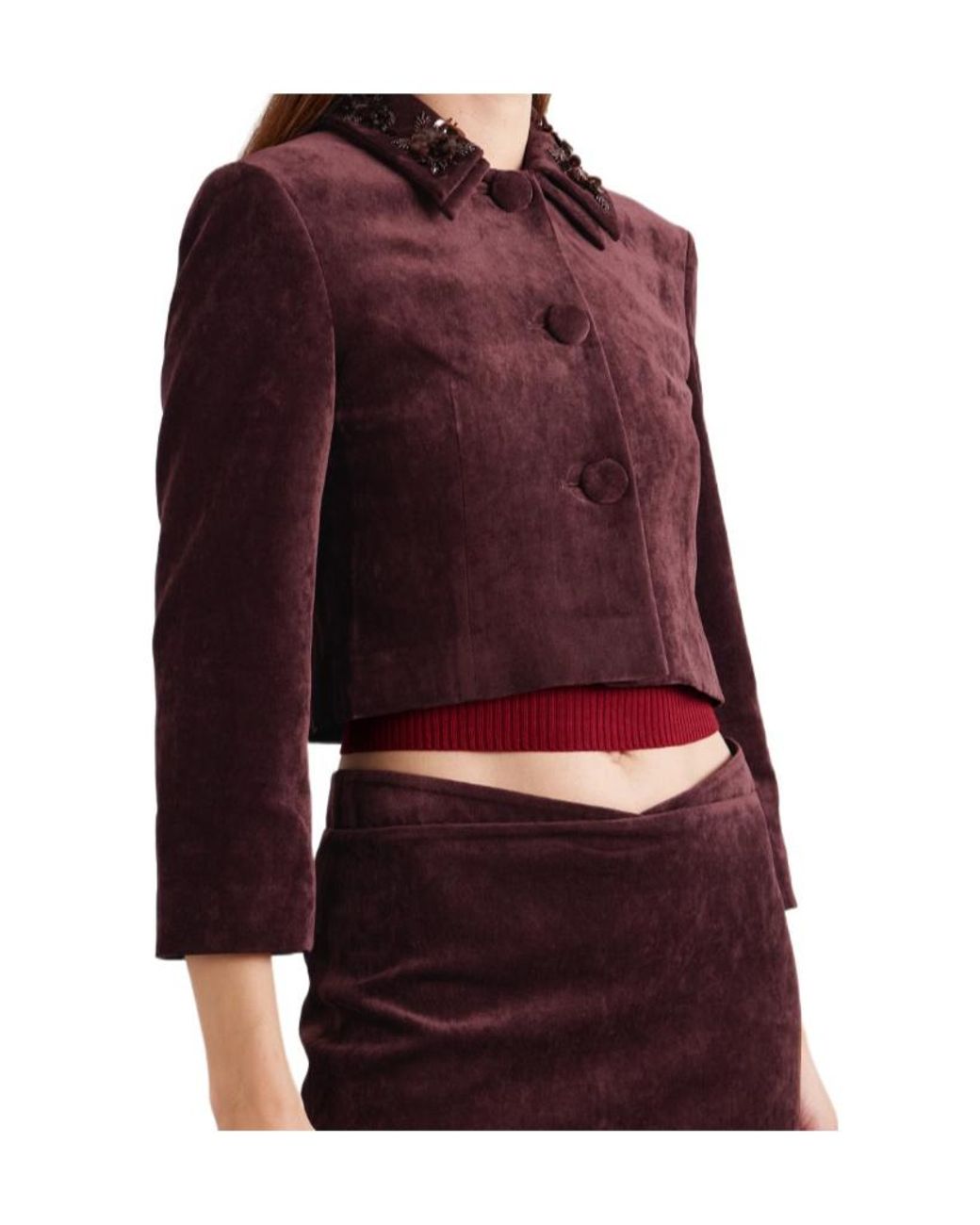 ShuShu/Tong Red Long-Sleeved Casual Jacket