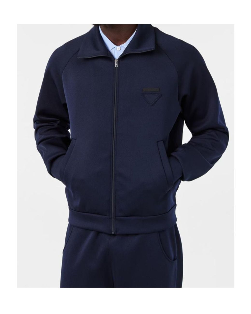 Prada Blue Logo Zip Jacket for men