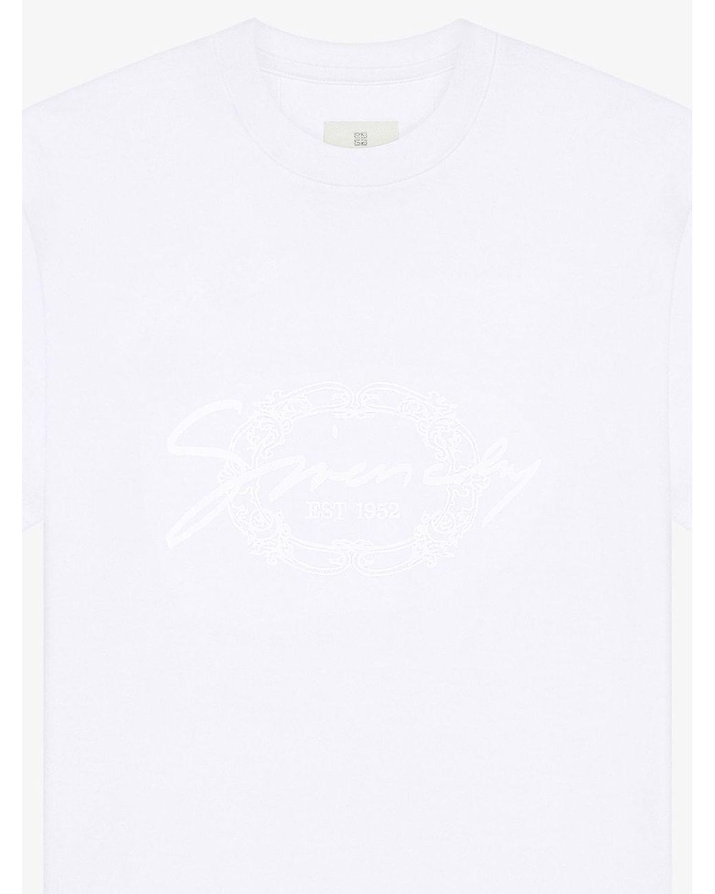 Givenchy White Logo Embroidered Crewneck T-Shirt