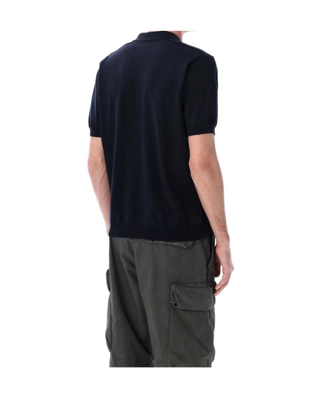 C P Company Black Short-Sleeve Polo Shirt for men