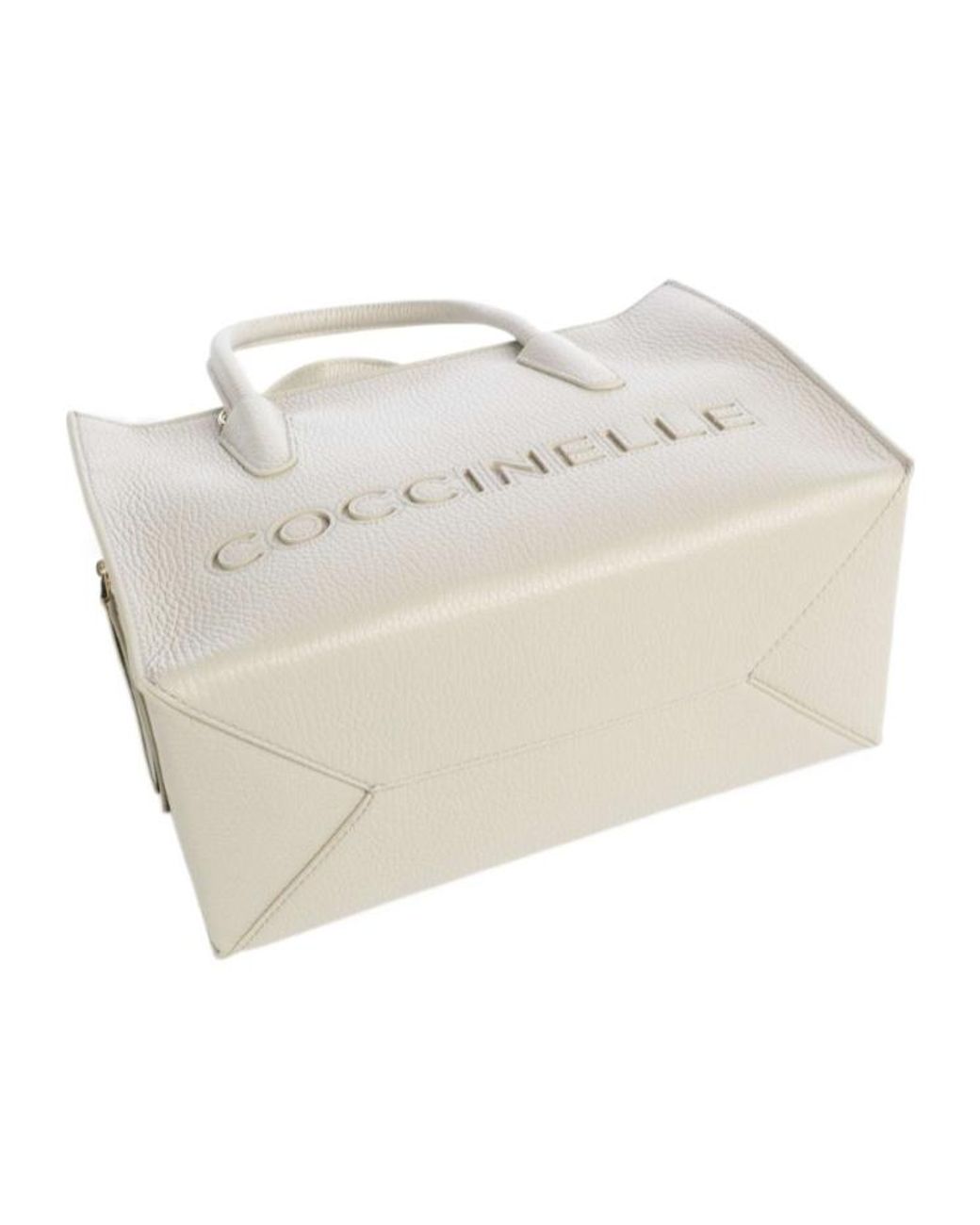 Coccinelle Natural Embossed Logo Tote Bag