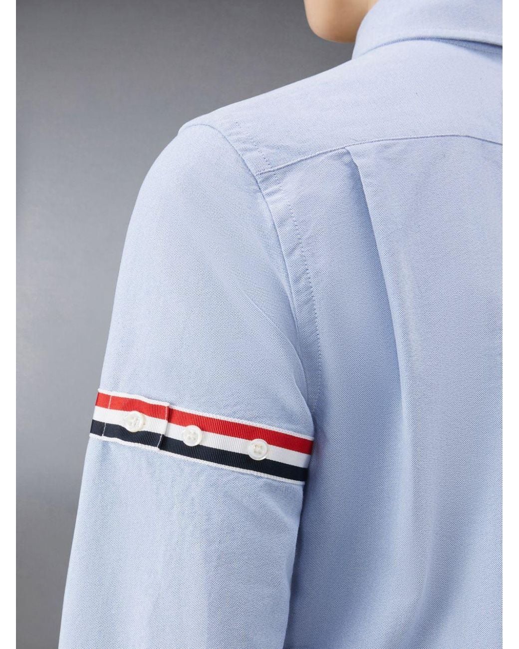 Thom Browne Blue Grosgrain-Arm Oxford Shirt