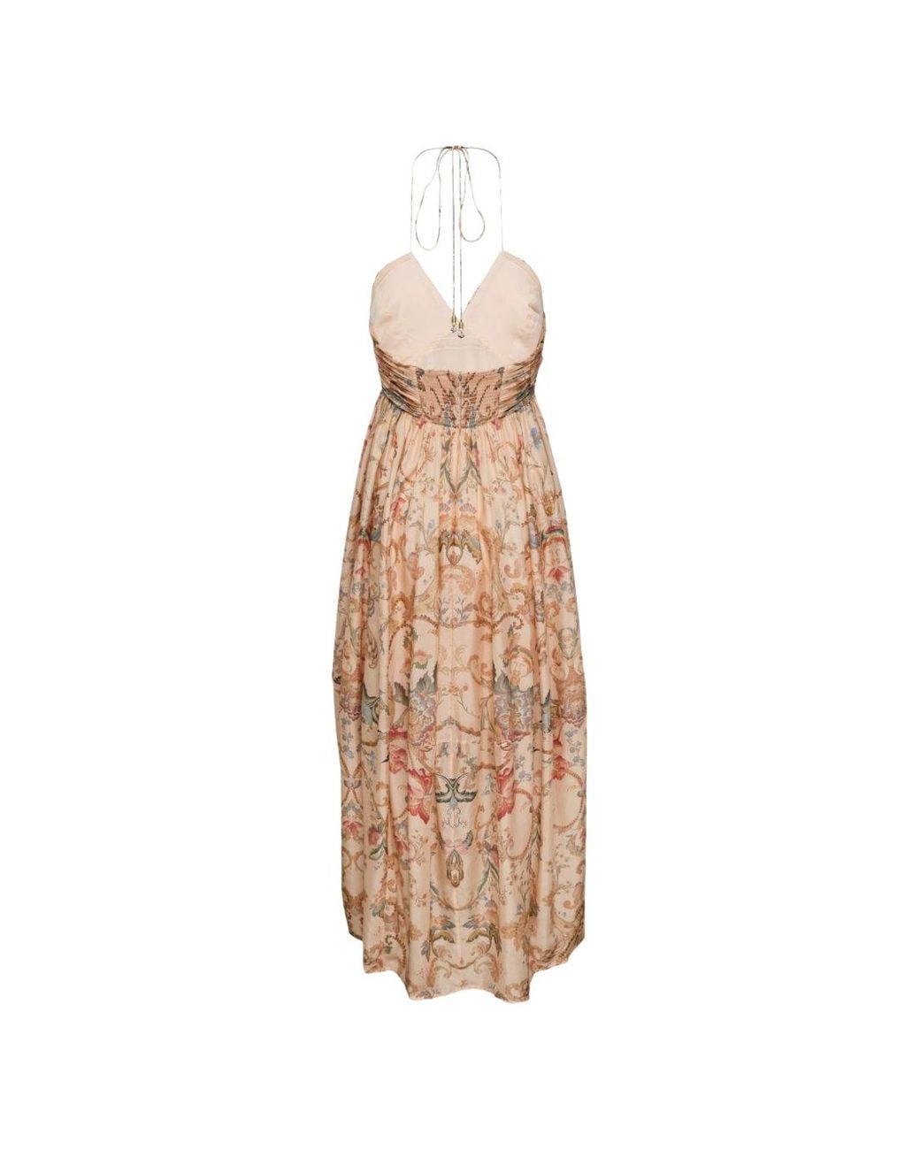 Zimmermann Natural Roselight Halter Maxi Dress