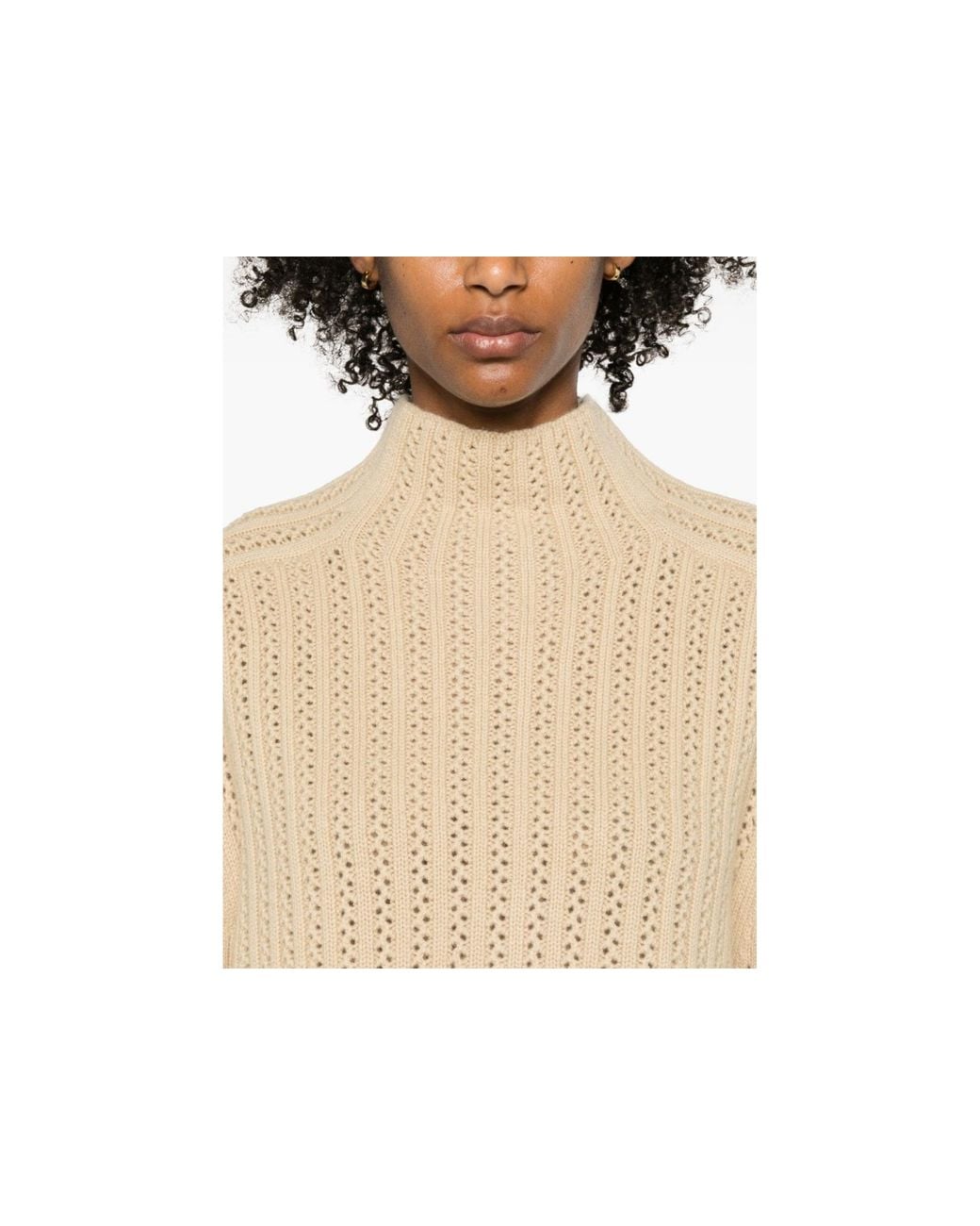 Max Mara Natural Hodeida High Neck Cropped Cardigan